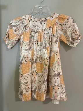 Qte! Kids Collection Animal Print Dress Size 4/5 Brazil Fox Cat Bunny